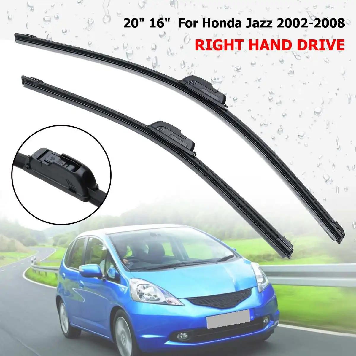 2pcs 20" + 16" Front Windscreen Wiper Blade For Honda Jazz 2002 2003 2004 2005 2006 2007 2008 Right Hand Drive
2pcs 20" + 16" Front Windscreen Wiper Blade For Honda Jazz 2002 2003 2004 2005 2006 2007 2008 Right Hand Drive