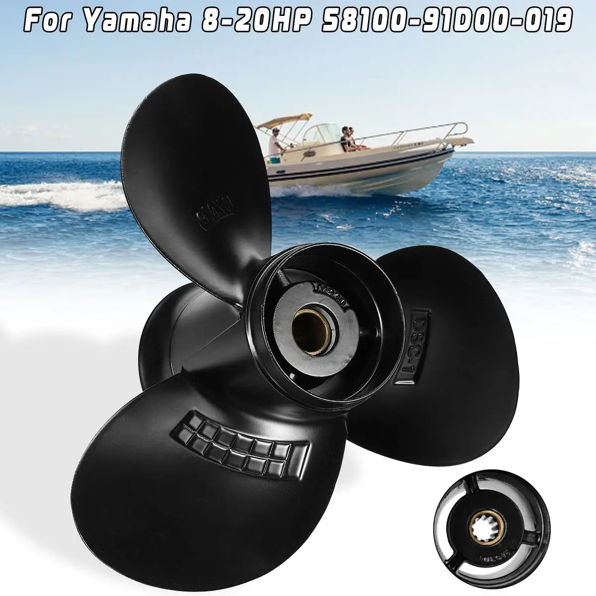 Outboard Engine 58100-91D00-019 9 1/4 x 8 Propeller For Suzuki 8-20HP R Rotation 3 Blades 10 Spline Tooths Black Aluminum Alloy
Outboard Engine 58100-91D00-019 9 1/4 x 8 Propeller For Suzuki 8-20HP R Rotation 3 Blades 10 Spline Tooths Black Aluminum Alloy