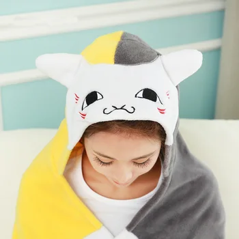 Natsume Yuujinchou Cat Teacher Hooded Blankets on Sofa Bed Natsume's Book of Friends Madara Fleece Warm Soft Throw Blanket 
Natsume Yuujinchou Cat Teacher Hooded Blankets on Sofa Bed Natsume's Book of Friends Madara Fleece Warm Soft Throw Blanket