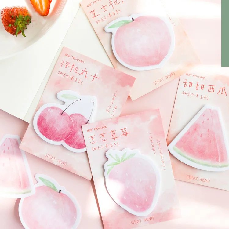 4pcs/lot Mohamm Sweet Fruit Series Kawaii Sticky Notes Paper Sticker Notepad Memo Pad Office School Supplies Stationery
4pcs/lot Mohamm Sweet Fruit Series Kawaii Sticky Notes Paper Sticker Notepad Memo Pad Office School Supplies Stationery