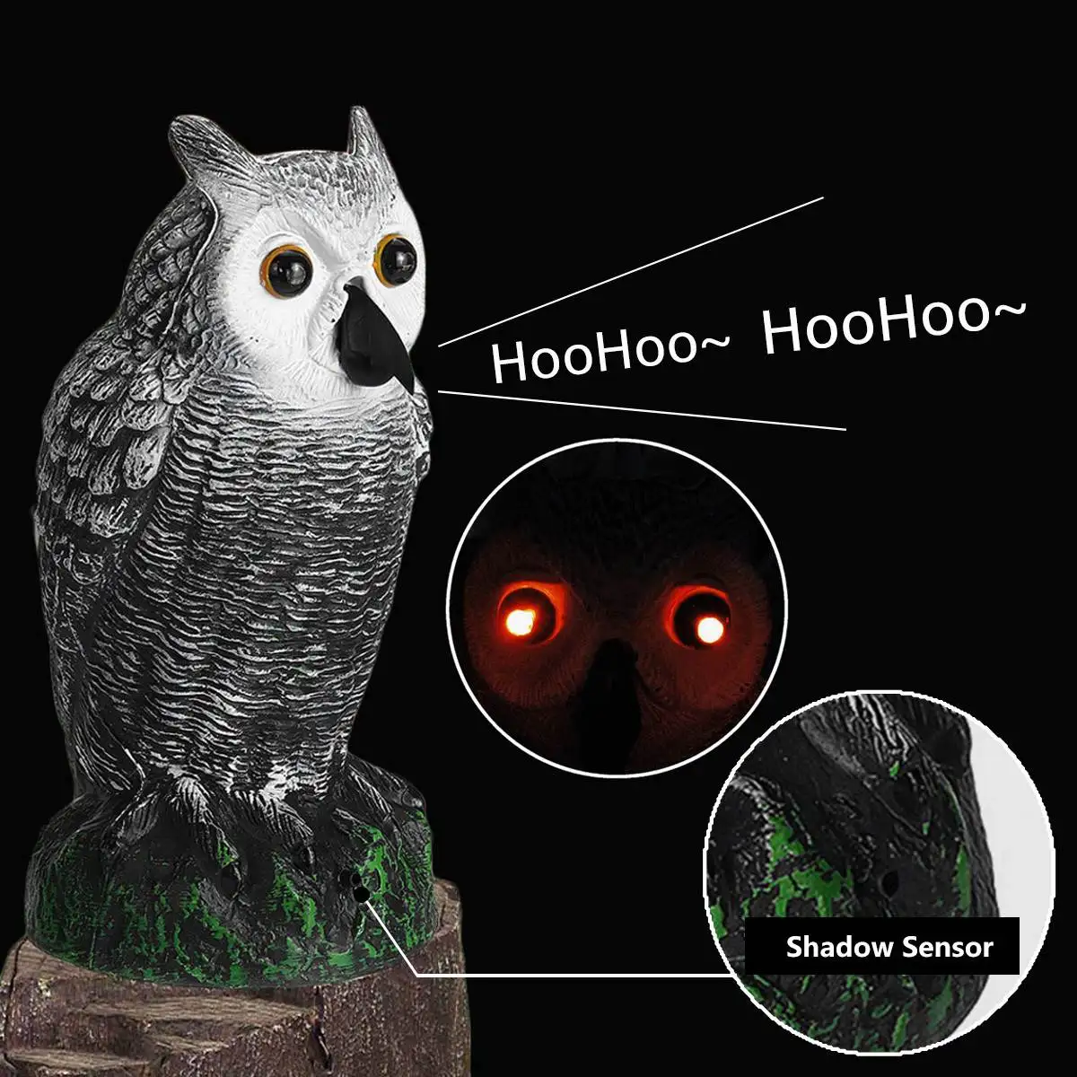 Dummy Hunting Fake Owl Decoy Deterrent Garden Decor With Eyes Glowing & Sound Resin+Plastic Off/Eyes Glowing/Analog Sound Only
Dummy Hunting Fake Owl Decoy Deterrent Garden Decor With Eyes Glowing & Sound Resin+Plastic Off/Eyes Glowing/Analog Sound Only