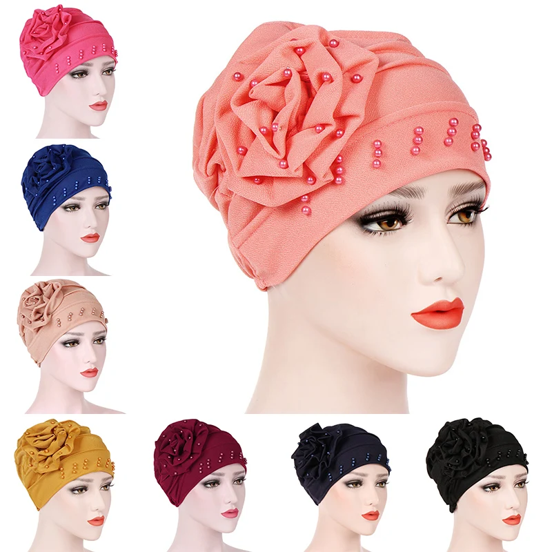 Head Wrap Scarf Cap Women Ruffled Turban New Style Big Flower Chemo Caps Muslim Imitation Pearl Ladies 1PC Bandanas
Head Wrap Scarf Cap Women Ruffled Turban New Style Big Flower Chemo Caps Muslim Imitation Pearl Ladies 1PC Bandanas