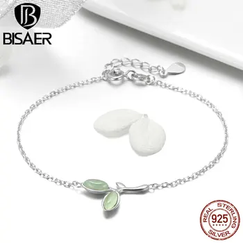 BISAER 925 Sterling Silver Women Tree Leaves Tree Leaf Chain Bracelets Women Bracelet Sterling Silver Jewelry Pulseira ECB112
BISAER 925 Sterling Silver Women Tree Leaves Tree Leaf Chain Bracelets Women Bracelet Sterling Silver Jewelry Pulseira ECB112