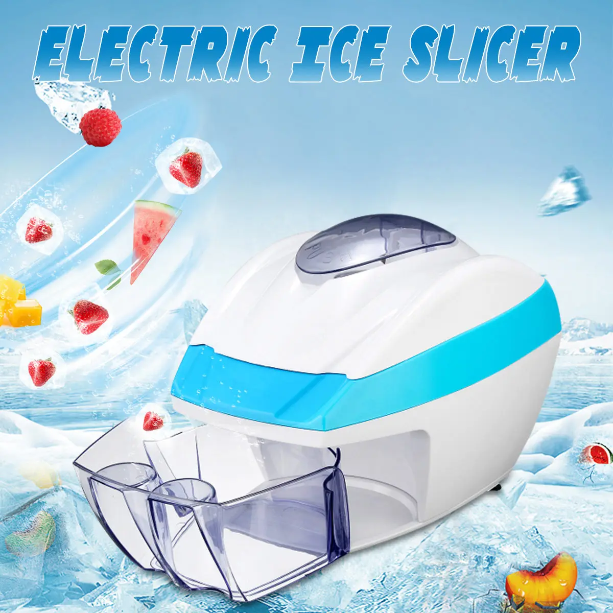Electric Automatic Ice Shaver Slicer Crusher Shaving Machine Snow Cone Maker Smoothies Machine for Home Shop
Electric Automatic Ice Shaver Slicer Crusher Shaving Machine Snow Cone Maker Smoothies Machine for Home Shop