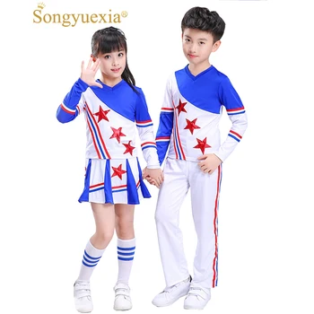Songyuexia New Pattern Children white blue stage dance Costumes Aerobics Dance Cheerleading Dance Clothing for girl boy
Songyuexia New Pattern Children white blue stage dance Costumes Aerobics Dance Cheerleading Dance Clothing for girl boy