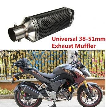 38-51mm Exhaust Pipe Black Carbon Fiber Exhaust Muffler Pipe Stainless steel welding for dirt bike street bike scooter ATV
38-51mm Exhaust Pipe Black Carbon Fiber Exhaust Muffler Pipe Stainless steel welding for dirt bike street bike scooter ATV