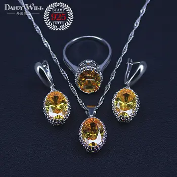 Silver Color Jewelry Yellow Cubic Zirconia Jewelry Sets For Women Earrings/Pendant/Necklace/Rings/Pear Bracelet
Silver Color Jewelry Yellow Cubic Zirconia Jewelry Sets For Women Earrings/Pendant/Necklace/Rings/Pear Bracelet