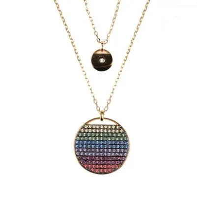 Rainbow Tennis Racket Double-deck Necklace Friendship Women Fine Clavicle Chain Jewelry White Rose Gold Colour New
Rainbow Tennis Racket Double-deck Necklace Friendship Women Fine Clavicle Chain Jewelry White Rose Gold Colour New