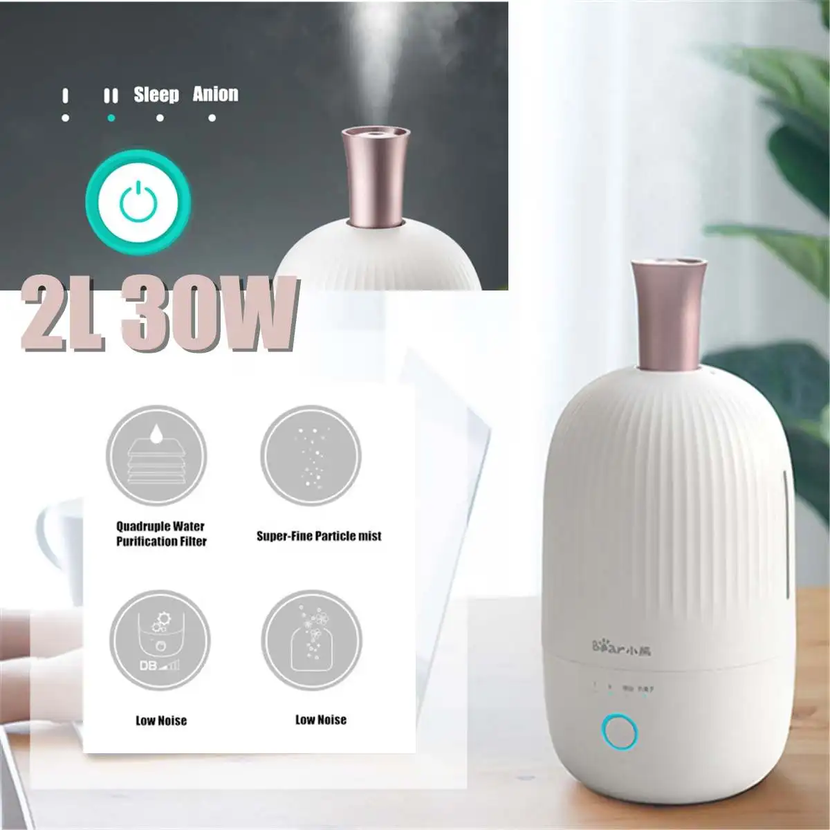 2L 220V Elegant Air Humidifier Essential Oil Diffuser Anion Deodorize Humidifier Adjustment Low Noise for Baby Family Pregnant
2L 220V Elegant Air Humidifier Essential Oil Diffuser Anion Deodorize Humidifier Adjustment Low Noise for Baby Family Pregnant