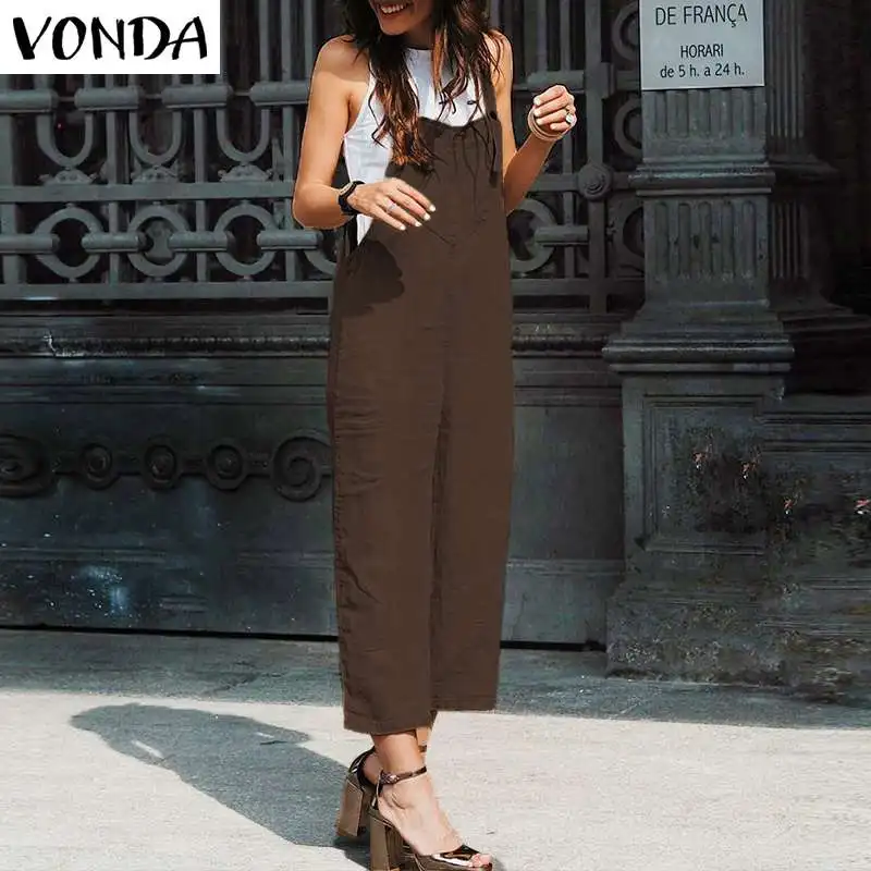 VONDA Rompers Womens Jumpsuit 2019 Vintage Sexy Sleeveless Pockets Playsuits Casual Loose Overalls Plus Size Wide Leg Pants
VONDA Rompers Womens Jumpsuit 2019 Vintage Sexy Sleeveless Pockets Playsuits Casual Loose Overalls Plus Size Wide Leg Pants