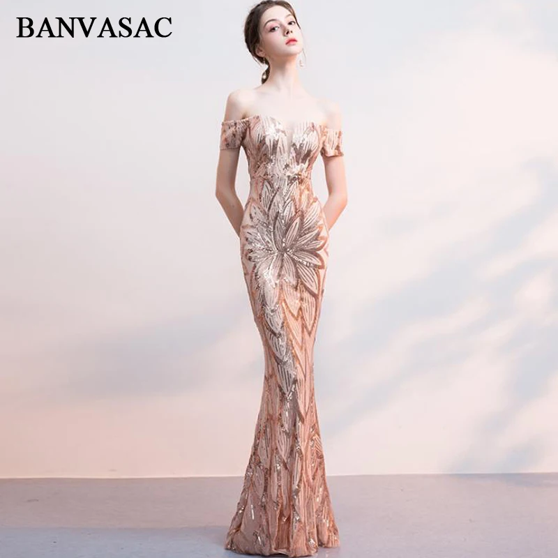 BANVASAC Sweetheart 2019 Sequined Mermaid Long Evening Dresses Party Off The Shoulder Short Sleeve Backless Prom Gowns
BANVASAC Sweetheart 2019 Sequined Mermaid Long Evening Dresses Party Off The Shoulder Short Sleeve Backless Prom Gowns