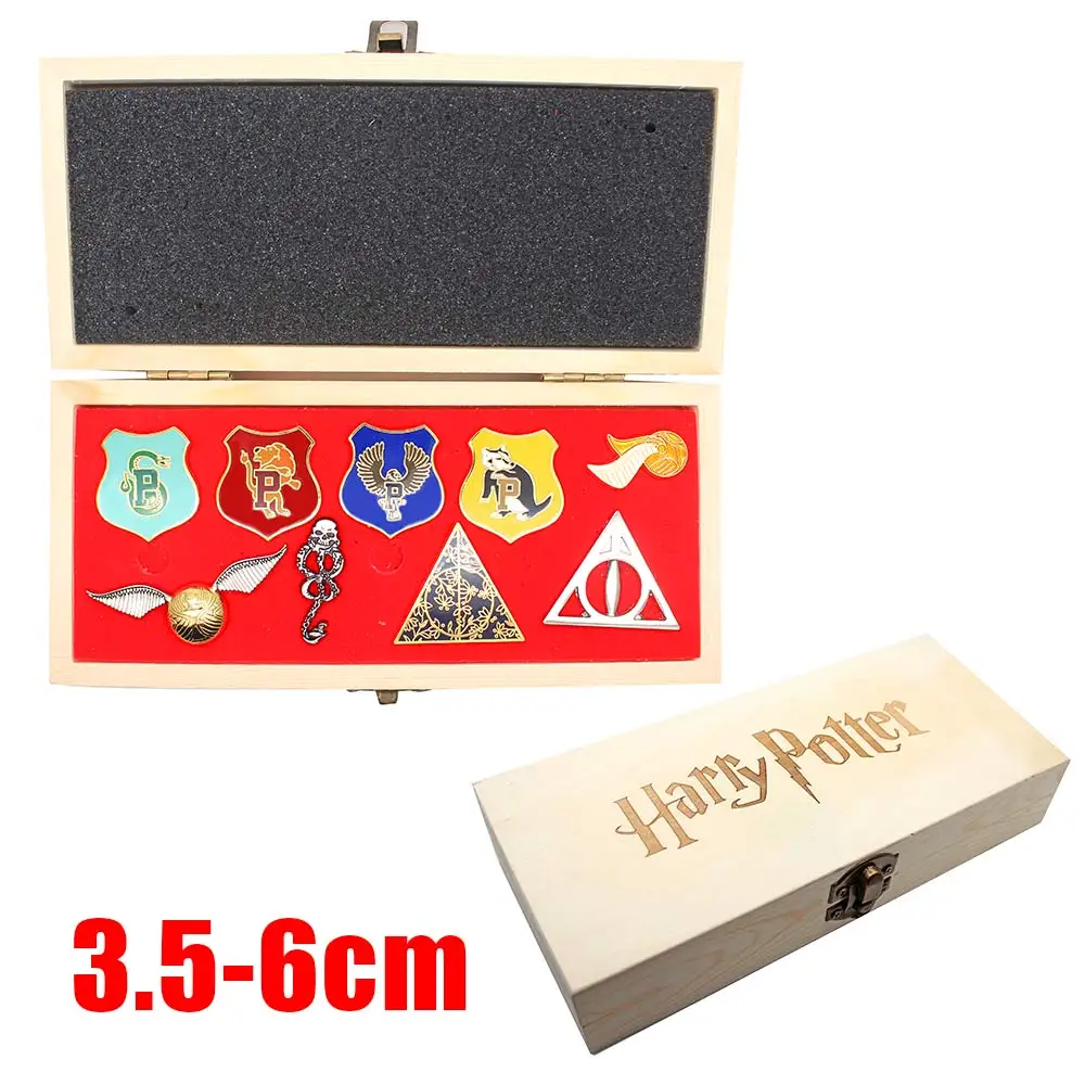 OHCOMICS 9pcs/Set Harri Potter Hogwarts Lord Voldemort DEATH EATERS GOLDEN SNITCH Badge Pin Brooch Chestpin Gift With Wood Box
OHCOMICS 9pcs/Set Harri Potter Hogwarts Lord Voldemort DEATH EATERS GOLDEN SNITCH Badge Pin Brooch Chestpin Gift With Wood Box