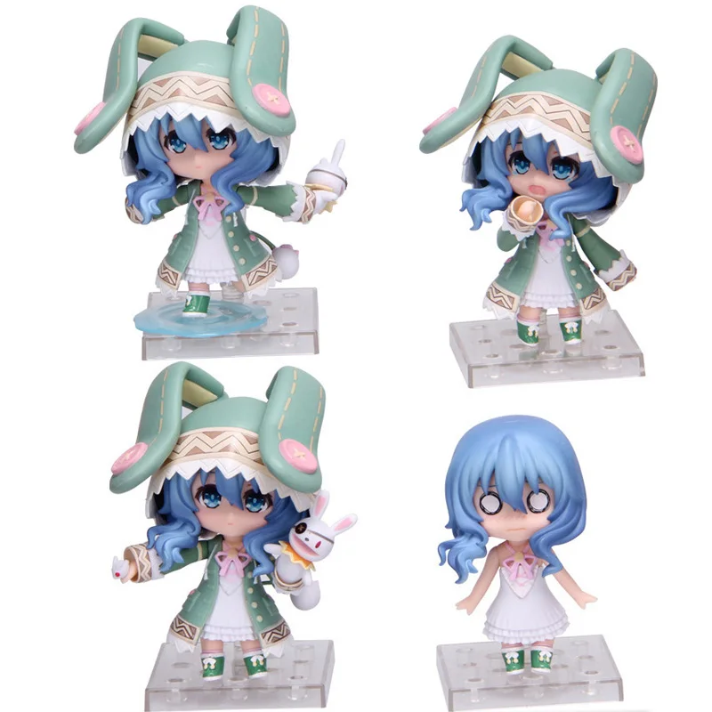 

10cm anime Cute Date A Live 4 styles Yoshino Q Version Model Toy Doll Toy PVC Action Figures toys Anime figure Toys For gifts