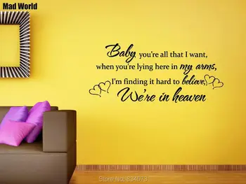 Bryan Adams - We're In Heaven Quote lyrics Wall Art Stickers Wall Decals Home DIY Decoration Removable Room Decor Wall Stickers
Bryan Adams - We're In Heaven Quote lyrics Wall Art Stickers Wall Decals Home DIY Decoration Removable Room Decor Wall Stickers