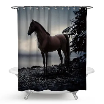 New Eco-Friendly Animal Horse Bathroom Curtain Polyester High Quality Washable Shower Curtains for Home Bathroom Decoration 
New Eco-Friendly Animal Horse Bathroom Curtain Polyester High Quality Washable Shower Curtains for Home Bathroom Decoration
