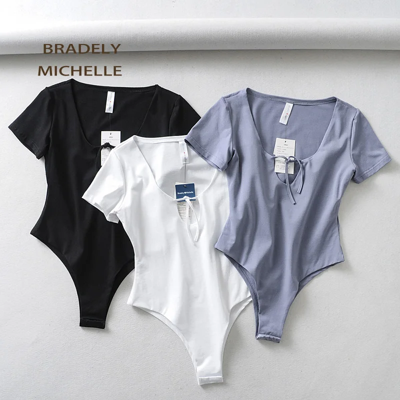 BRADELY MICHELLE 2019 Sexy Summer Women Slim Short-Sleeve Deep O-neck Tops Bodysuits female rompers hollow out Jumpsuits
BRADELY MICHELLE 2019 Sexy Summer Women Slim Short-Sleeve Deep O-neck Tops Bodysuits female rompers hollow out Jumpsuits