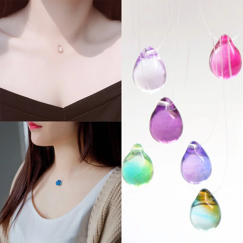Beautiful Girls Crystal Simple Clavicle Graceful 9 Colors Transparent Pendant Necklaces High Quality Mermaid's Tears Water Drop
Beautiful Girls Crystal Simple Clavicle Graceful 9 Colors Transparent Pendant Necklaces High Quality Mermaid's Tears Water Drop
