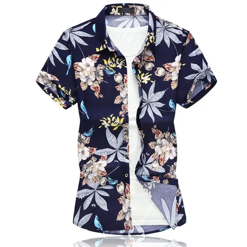 Floral Mens Dress Shirts Flowers Hawaiian Style Social Shirt Men Short sleeve Blouse Men Camisa masculina Summer Navy Black New
Floral Mens Dress Shirts Flowers Hawaiian Style Social Shirt Men Short sleeve Blouse Men Camisa masculina Summer Navy Black New
