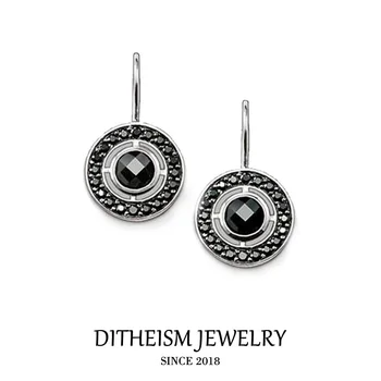 Black Crystal Round Swan Neck Drop Earrings, 2018 New Fashion Jewelry Trendy 925 Sterling Silver Gift For Women
Black Crystal Round Swan Neck Drop Earrings, 2018 New Fashion Jewelry Trendy 925 Sterling Silver Gift For Women