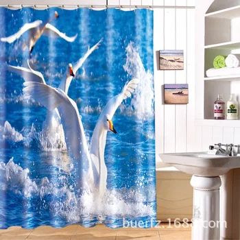 Creative 3D Printing White Swan shower curtains Waterproof Shower Curtain cool shower curtain for bathroom
Creative 3D Printing White Swan shower curtains Waterproof Shower Curtain cool shower curtain for bathroom