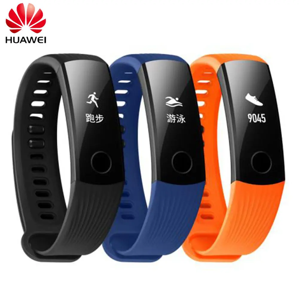 

Original Huawei Honor Band 3 Real-time HR Monitor 5ATM Waterproof 30 Days Standby Fitness Smart Watch Band 5ATM 0.91" OLED