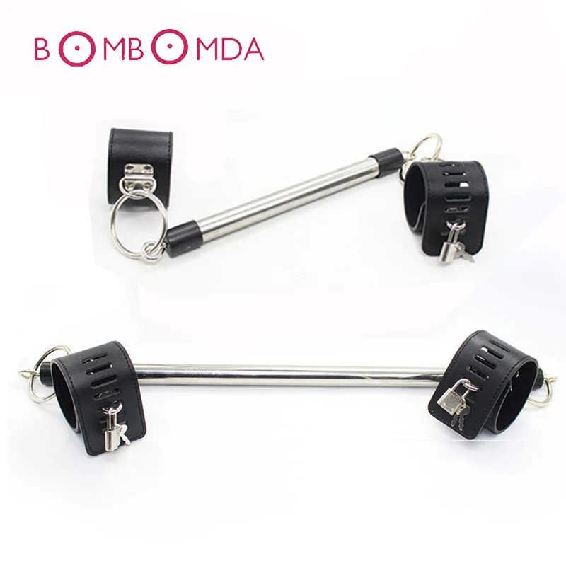 

Sex Toys Metal Adjustable Spreader Bar Slave BDSM Bondage Set Unisex Sex Slave Handcuffs Ankle Cuffs Fetish Restraints Shackles