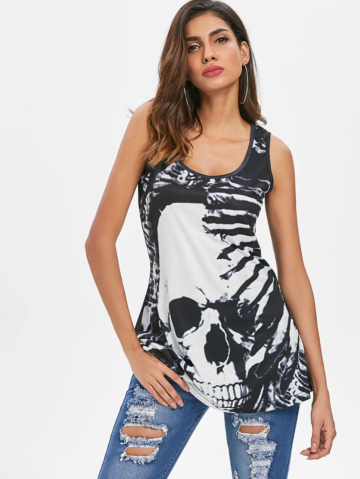 Wipalo Skull Print Lace Panel Tank Top Female Clothes 2019 Summer Top Tank Women Clothing O Neck Sleeveless Casual Tank Tops
Wipalo Skull Print Lace Panel Tank Top Female Clothes 2019 Summer Top Tank Women Clothing O Neck Sleeveless Casual Tank Tops