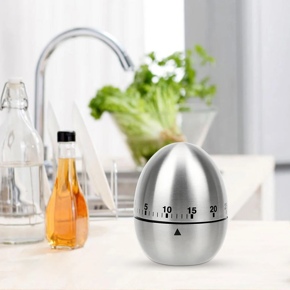 Cooking Tools Kitchen Timer Stainless Steel Egg 60 Minutes Mechanical Alarm Time Clock Counting
Cooking Tools Kitchen Timer Stainless Steel Egg 60 Minutes Mechanical Alarm Time Clock Counting