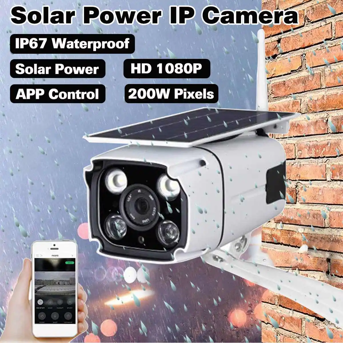 1080p Solar Powered Ip Camera Wifi Camera Wifi Waterproof Outdoor Camera Ir Night Vision Solar Power Hd Cam Security Camera
1080p Solar Powered Ip Camera Wifi Camera Wifi Waterproof Outdoor Camera Ir Night Vision Solar Power Hd Cam Security Camera