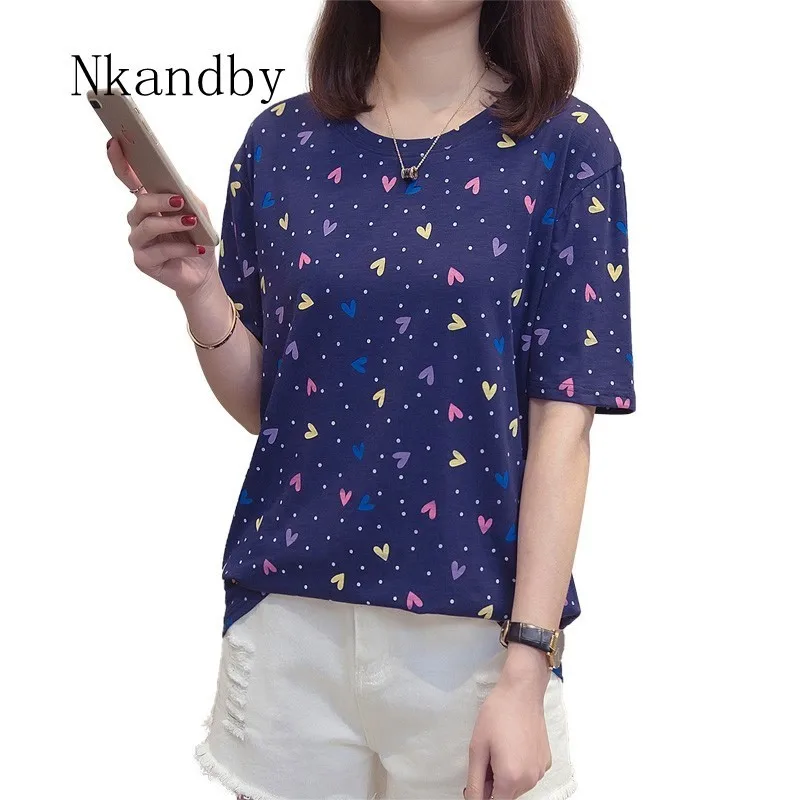 Nkandby Plus Size Womens Tshirt 2019 Summer Clothing Heart Print Casual Loose Feminine Tee And T-shirt Short Sleeve O-neck Tops
Nkandby Plus Size Womens Tshirt 2019 Summer Clothing Heart Print Casual Loose Feminine Tee And T-shirt Short Sleeve O-neck Tops
