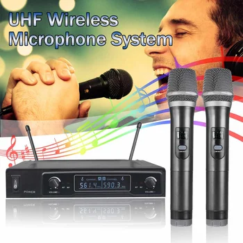 Dual Channel 2 Handheld Wireless UHF Microphone System LCD Display Karaoke Receiver Home KTV Equipment with Antenna
Dual Channel 2 Handheld Wireless UHF Microphone System LCD Display Karaoke Receiver Home KTV Equipment with Antenna