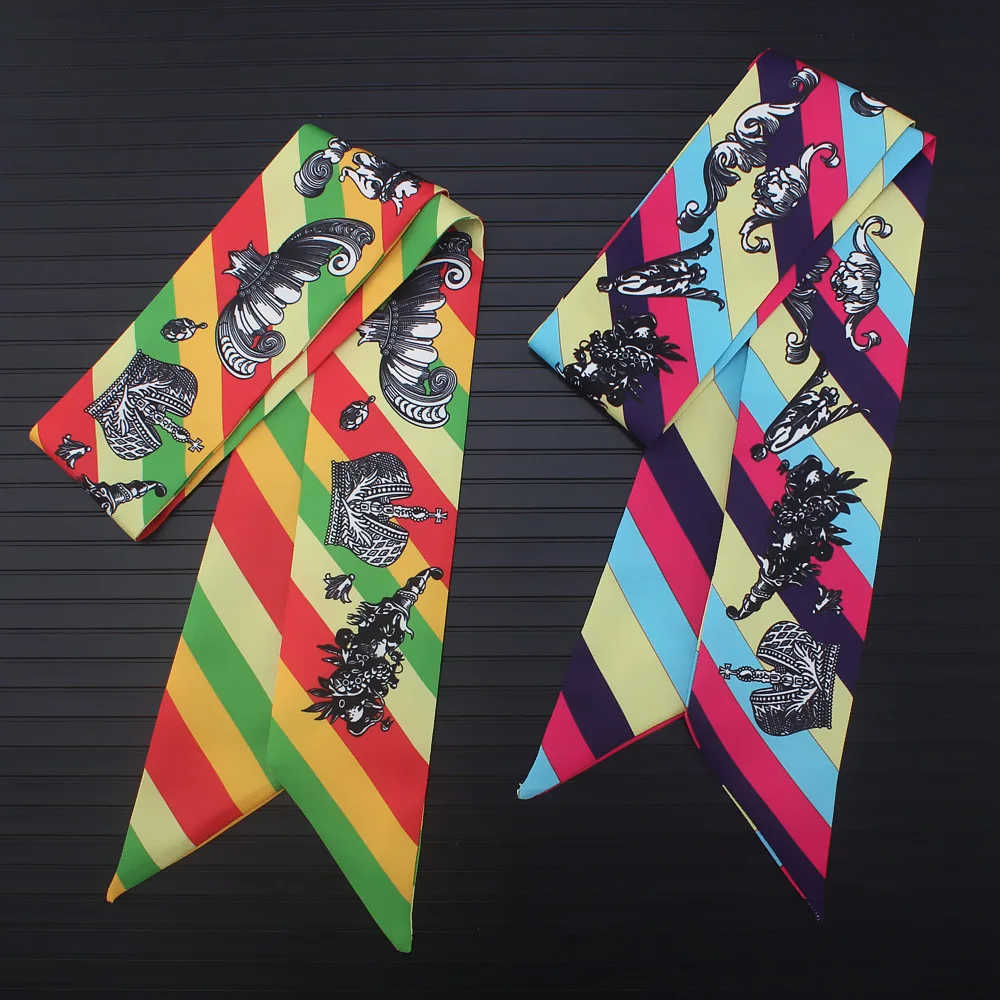 Wholesale Factory Color Stripes Skinny Scarf 2019 New Luxury Brand Silk Women Fashion Bag Head Scarves Ladies Drop Shipping
Wholesale Factory Color Stripes Skinny Scarf 2019 New Luxury Brand Silk Women Fashion Bag Head Scarves Ladies Drop Shipping