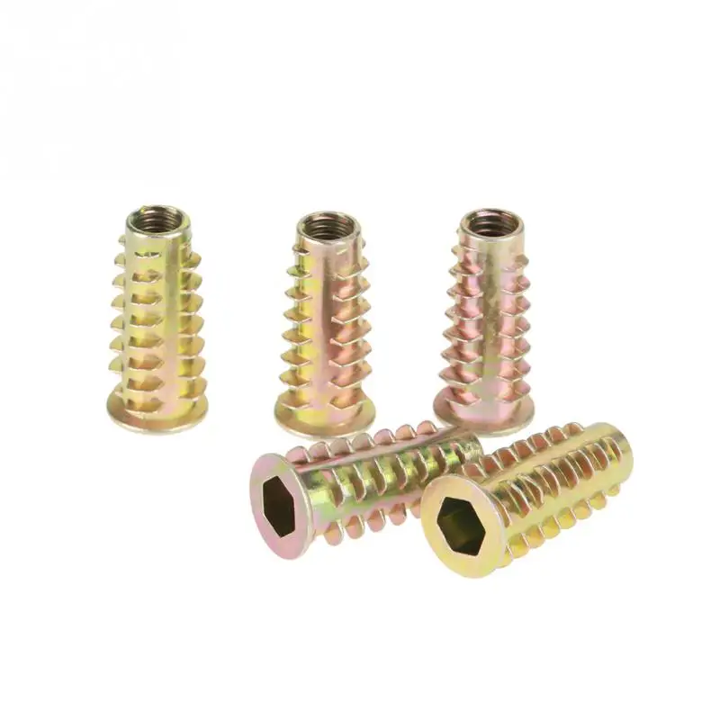 20 Pcs M6*25mm Zinc Alloy Hex Drive Head Furniture Nuts Threaded for Wood Insert Wholesale
20 Pcs M6*25mm Zinc Alloy Hex Drive Head Furniture Nuts Threaded for Wood Insert Wholesale