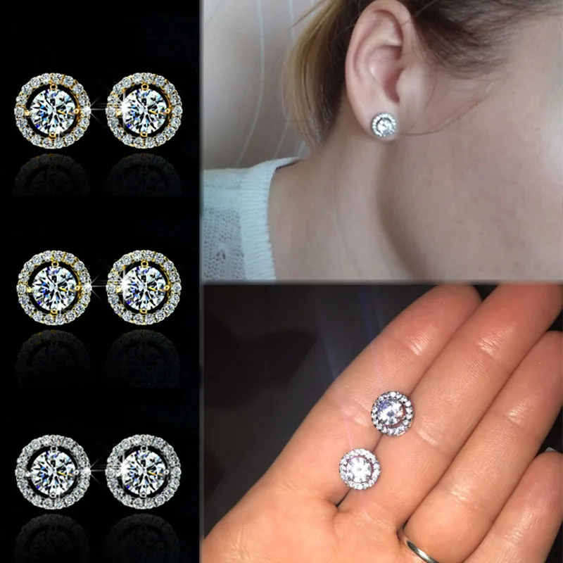 

3Colors Gifts Earrings Sale Allergy Free Wedding High Quality Crystal Drop Shipping; Zircon Women Korean 1Pair New Girls