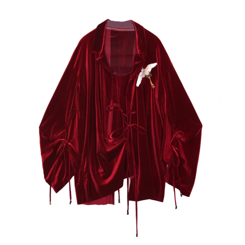Vintage Long Sleeve Embroidery Velvet Women Fashion Tie Up Coat Autumn Street Casual Clothings
Vintage Long Sleeve Embroidery Velvet Women Fashion Tie Up Coat Autumn Street Casual Clothings