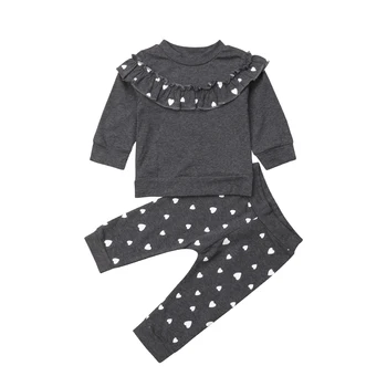 2PCS Toddler Kids Girls Long Sleeve Ruffles Tops Heart Print Long Pant Legging Outfits Autumn Clothing Set
2PCS Toddler Kids Girls Long Sleeve Ruffles Tops Heart Print Long Pant Legging Outfits Autumn Clothing Set