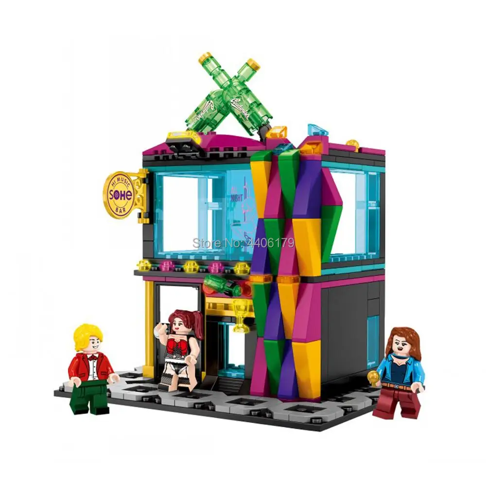 LegoINGlys city Street view Beer Pub store KTV shop Building Block moc model diy mini Seller figure brick toys for children gift
LegoINGlys city Street view Beer Pub store KTV shop Building Block moc model diy mini Seller figure brick toys for children gift