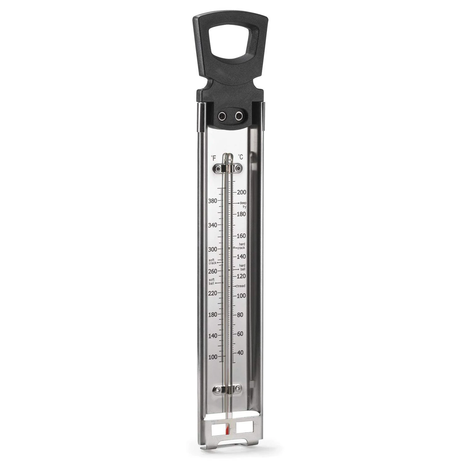 Candy/Jelly/Deep Fry Thermometer, Stainless Steel, with Pot Clip Attachment and Quick Reference Temperature Guide
Candy/Jelly/Deep Fry Thermometer, Stainless Steel, with Pot Clip Attachment and Quick Reference Temperature Guide