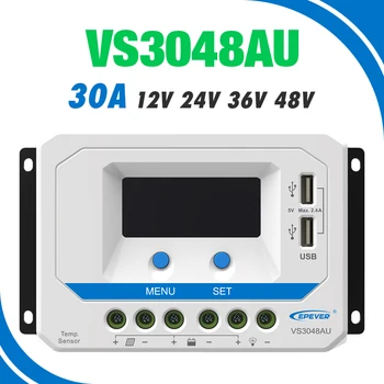 EPEVER 30A Solar Controller 12V 24V 36V 48V Auto VS3048AU PWM Charge Controller with Built in LCD Display and Double USB 5V Port
EPEVER 30A Solar Controller 12V 24V 36V 48V Auto VS3048AU PWM Charge Controller with Built in LCD Display and Double USB 5V Port