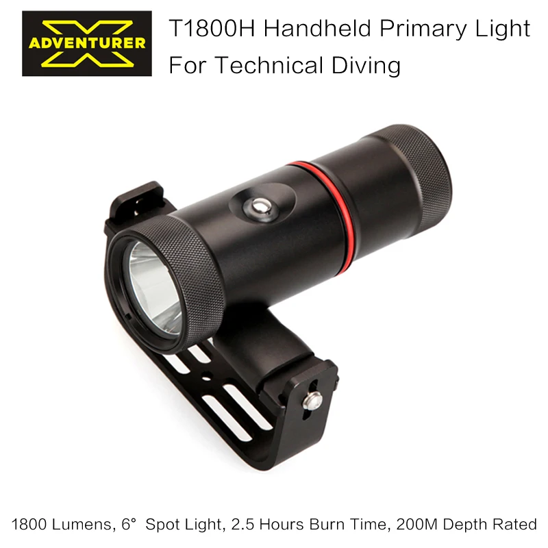Nite Scuba Technical dive Spotlight adventurer T1800H LED Primary Light Focus handhold torch Cave Diving Underwater accessories
Nite Scuba Technical dive Spotlight adventurer T1800H LED Primary Light Focus handhold torch Cave Diving Underwater accessories