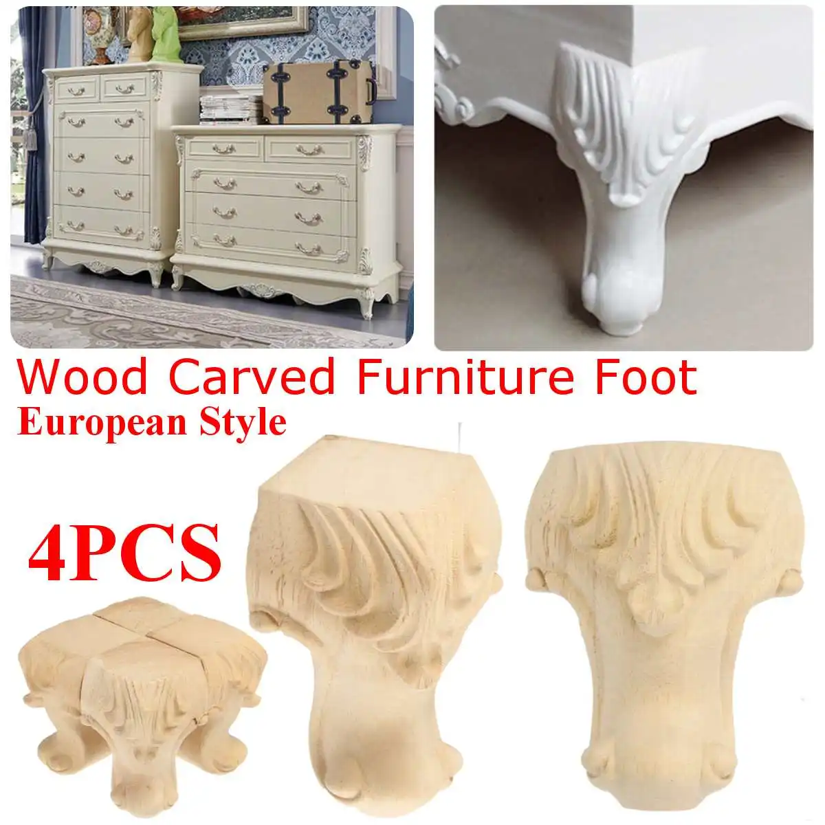 4PCS European Style Solid Wood Carved Furniture Foot Legs TV Cabinet Couch Sofa Wood Furniture Table Feets Seat leg wood carving
4PCS European Style Solid Wood Carved Furniture Foot Legs TV Cabinet Couch Sofa Wood Furniture Table Feets Seat leg wood carving