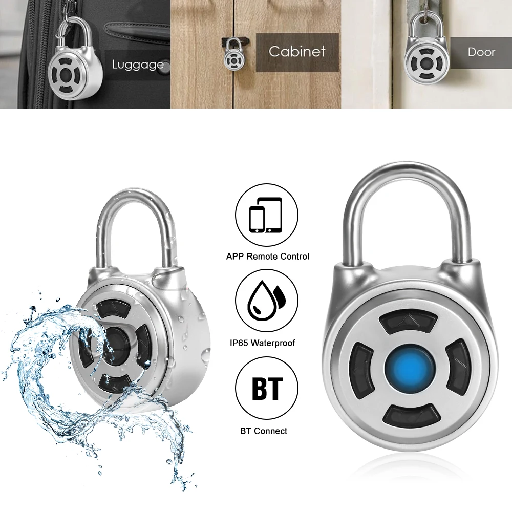 Mini Smart Padlock BT Keyless Lock Phone APP Password Unlock Waterproof Anti-Theft Door Luggage Case Bag Safe Lock
Mini Smart Padlock BT Keyless Lock Phone APP Password Unlock Waterproof Anti-Theft Door Luggage Case Bag Safe Lock