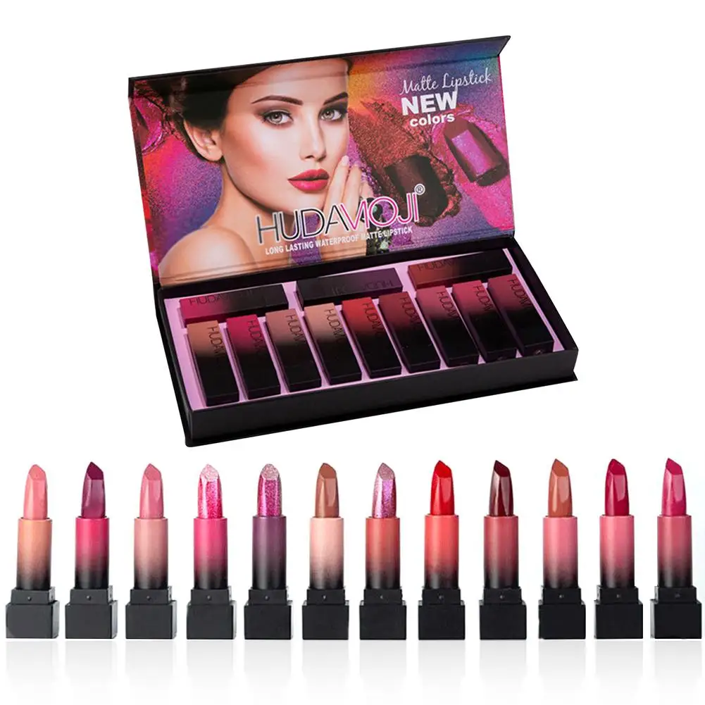 Matte Lipstick Velvet Lasting Moisturizing Cosmetics Lipstick Red Lips Makeup Lip Gloss Lip Kit Beauty Lipsticks 12 Pcs/set
Matte Lipstick Velvet Lasting Moisturizing Cosmetics Lipstick Red Lips Makeup Lip Gloss Lip Kit Beauty Lipsticks 12 Pcs/set