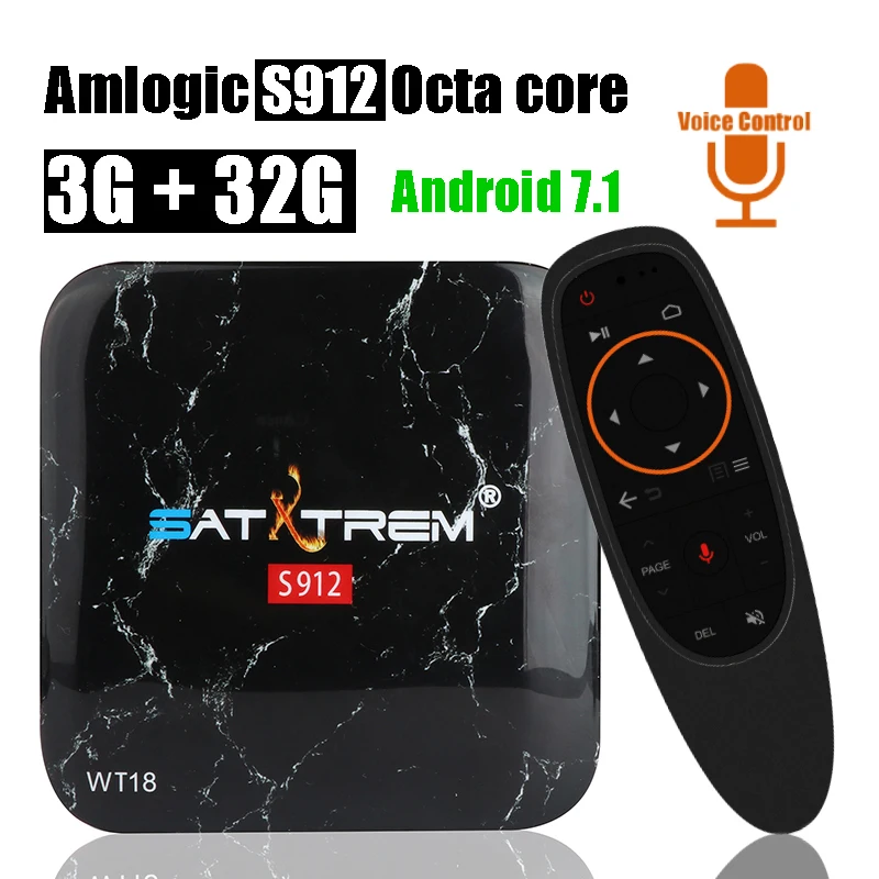 

Satxtrem Wt18 Atv Voice Control 3gb 32gb Smart Android Tv Box Amlogic S912 Octa Core Set Top Box Wifi Bt 4.0 4k Hd Media Player