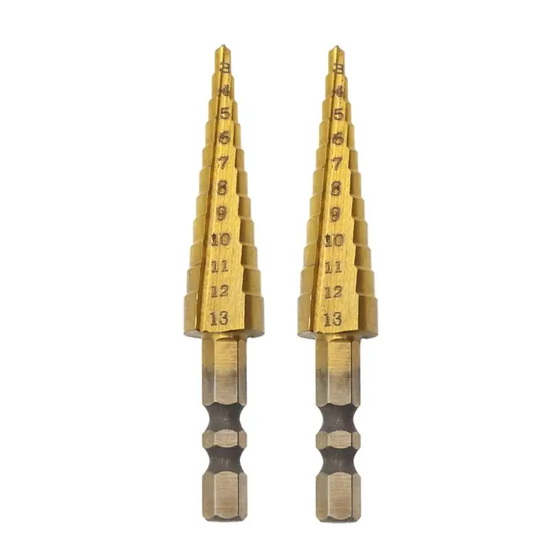 2pcs High-Speed Steel Step Cone Bit Titanium Metric Hole Cutter Round Handle Straight Groove Steel Hole Opener Hand Accessories
2pcs High-Speed Steel Step Cone Bit Titanium Metric Hole Cutter Round Handle Straight Groove Steel Hole Opener Hand Accessories