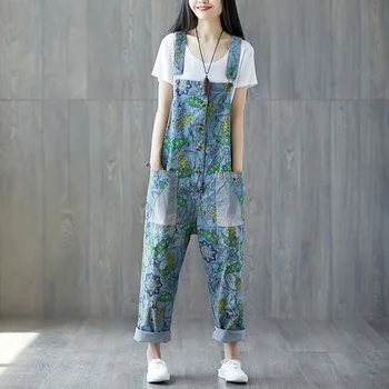 Wide Leg Bib Denim Overalls 2020 Women Vintage Printed Flower Big Pocket Jean Jumpsuit Female Oversize Drop Crotch Denim Rompers
Wide Leg Bib Denim Overalls 2020 Women Vintage Printed Flower Big Pocket Jean Jumpsuit Female Oversize Drop Crotch Denim Rompers