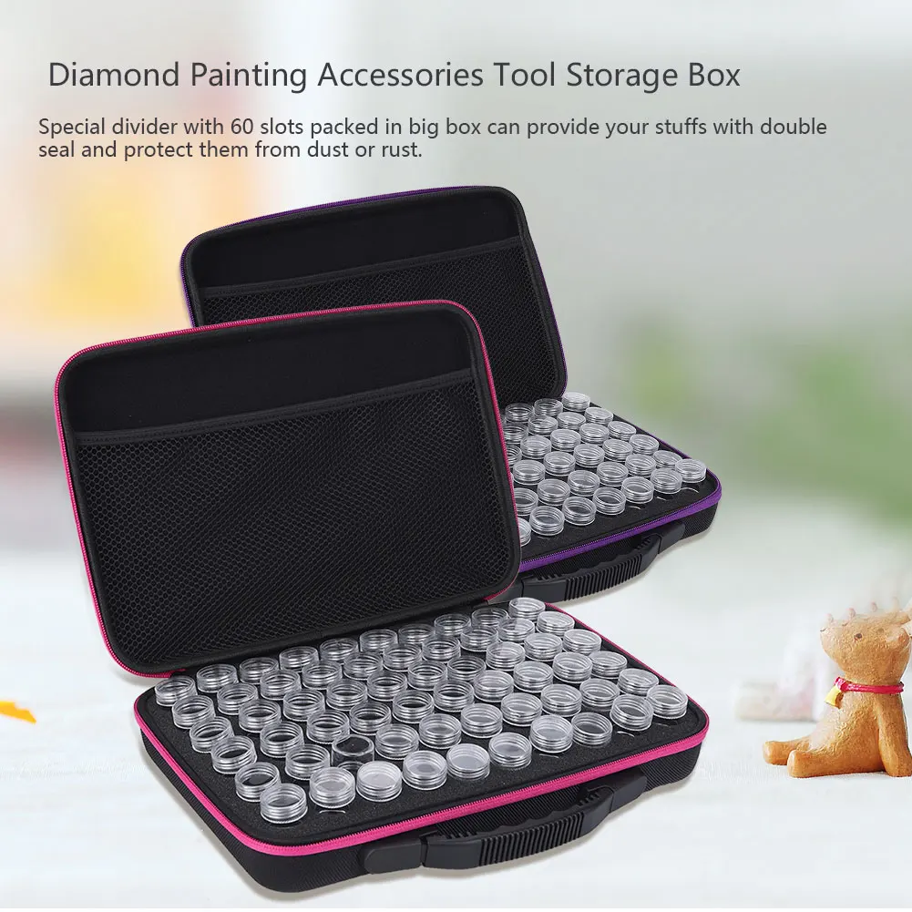 Newest 60 Slots Diamond Embroidery Box Diamond Painting Accessories Tool Storage Box Remote Control Holder
Newest 60 Slots Diamond Embroidery Box Diamond Painting Accessories Tool Storage Box Remote Control Holder