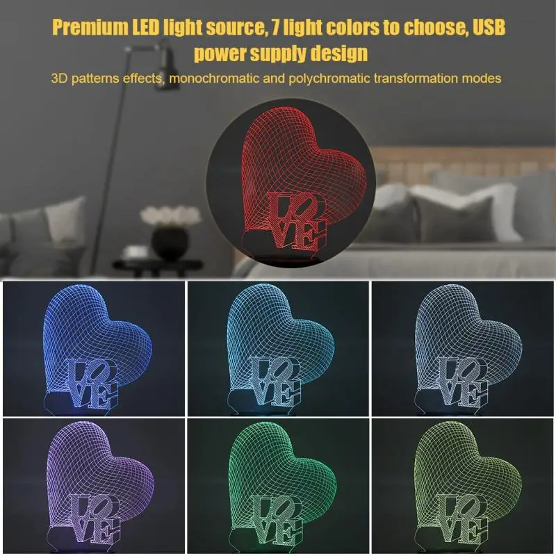 USB LED Night Light Control Colorful Night Table for Room Wedding Decoration Valentines Day Gift
USB LED Night Light Control Colorful Night Table for Room Wedding Decoration Valentines Day Gift