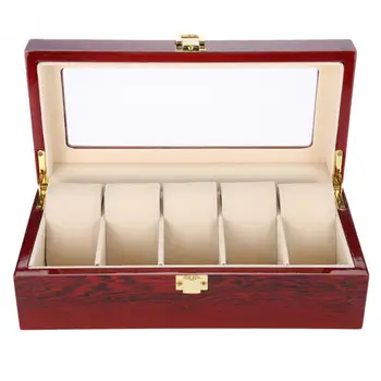 5 Grids Lacquer Wooden Watch Wristwatch Display Case Storage Box Organizer Face Makeup Tools
5 Grids Lacquer Wooden Watch Wristwatch Display Case Storage Box Organizer Face Makeup Tools