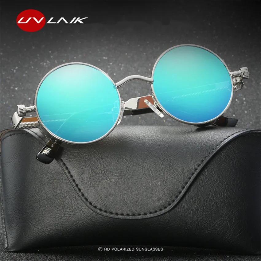 UVLAIK Round Punk Steam SunGlasses Retro Circular Metal Frame Reflective Colorful Ladies Vintage Sun Glasses Men Punk Glasses
UVLAIK Round Punk Steam SunGlasses Retro Circular Metal Frame Reflective Colorful Ladies Vintage Sun Glasses Men Punk Glasses